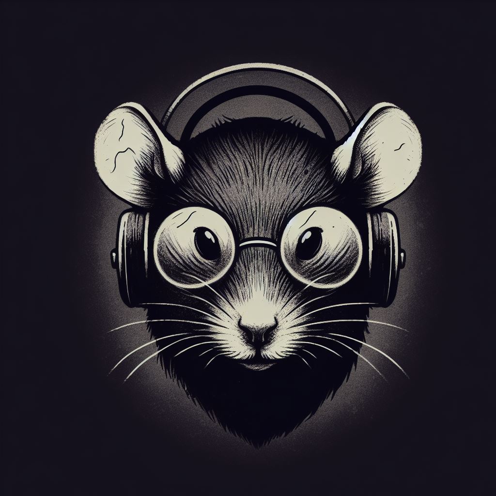rat with glasses and headphones
